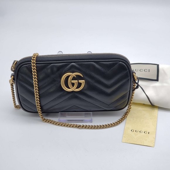 Gucci Handbags - Authentic Gucci Marmont Black Mini Shoulder Bag